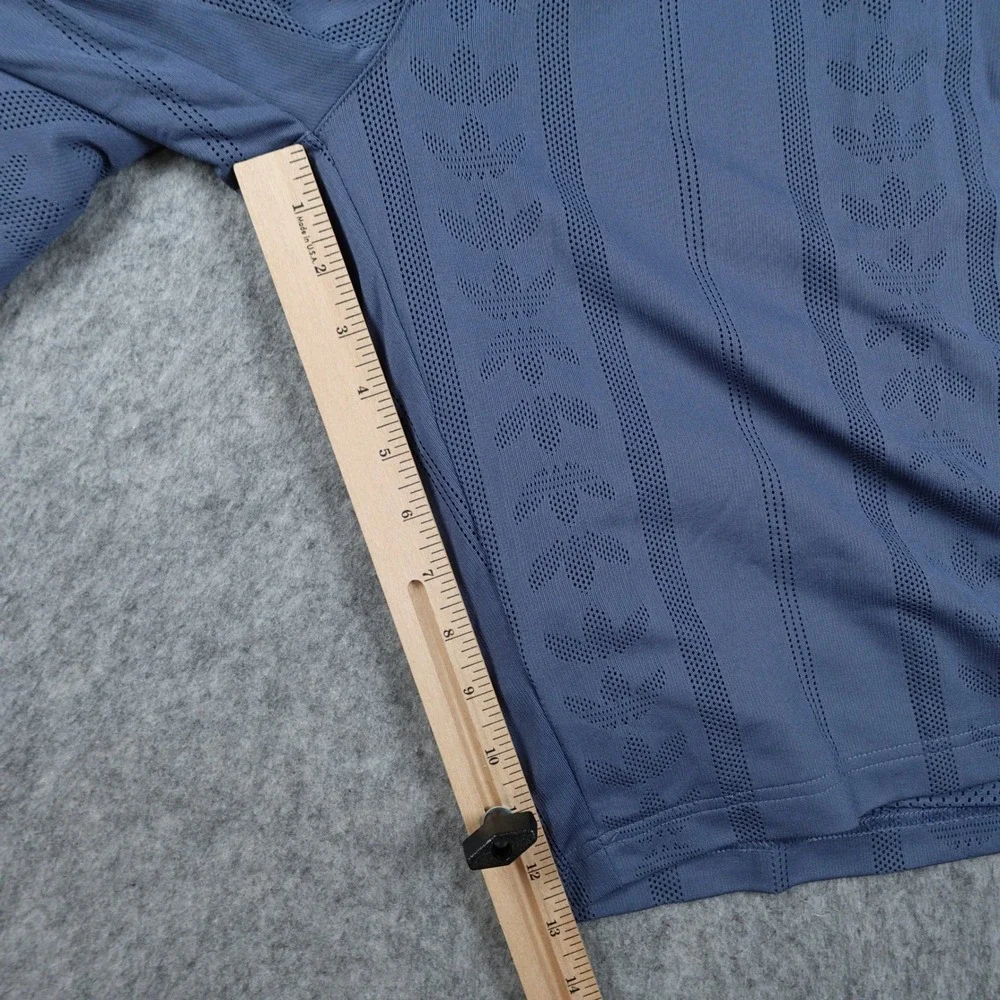 Adidas Shirt Mens Extra Large Blue Trefoil Monogram Mesh Basketball Gym 13